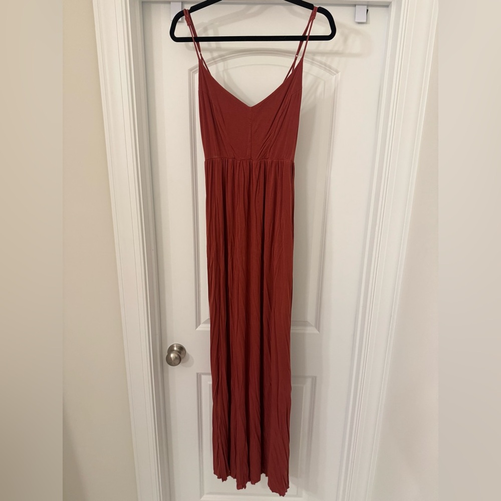 Elegant Rust Maxi Dress